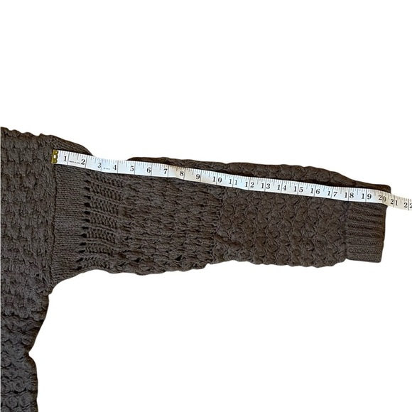 Free People Oversized Lagenlook Gray Brown Knit Wool Sweater Size L - Picture 8 of 8